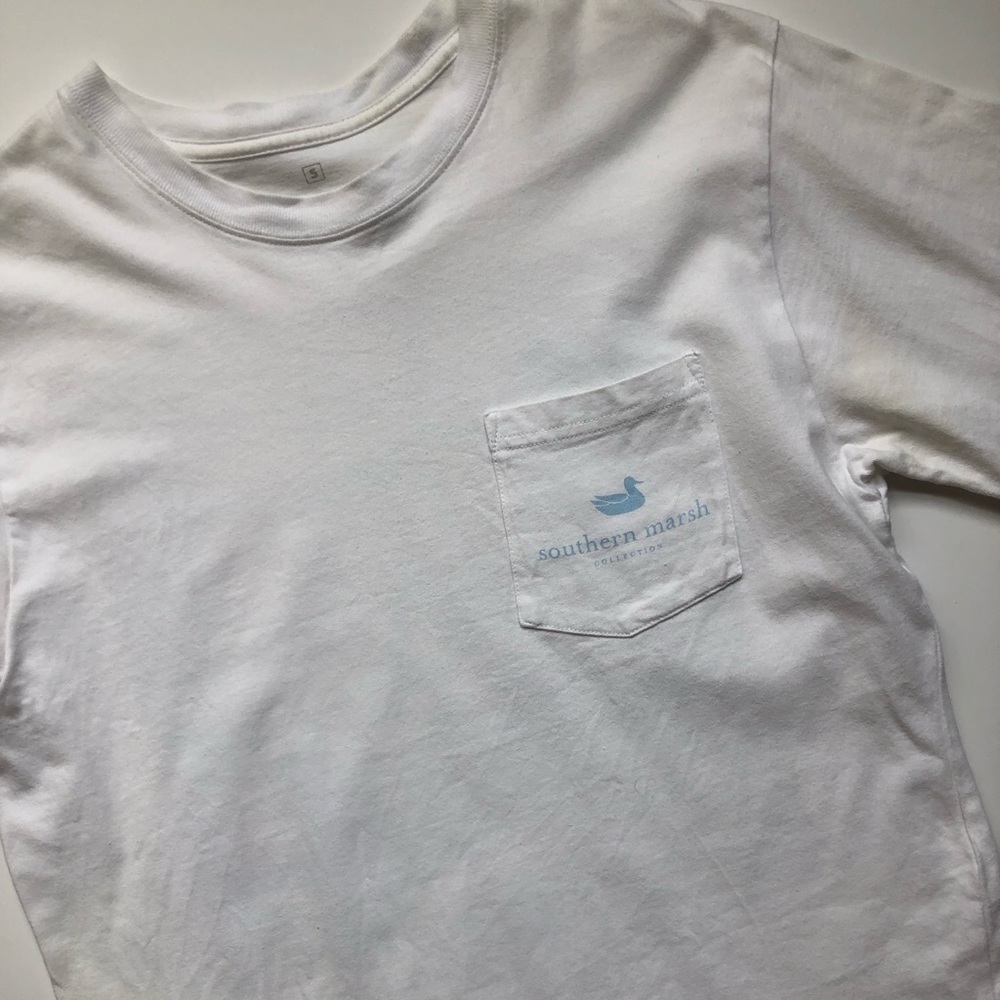 Southern Marsh White Pocket Tee - Men’s Small